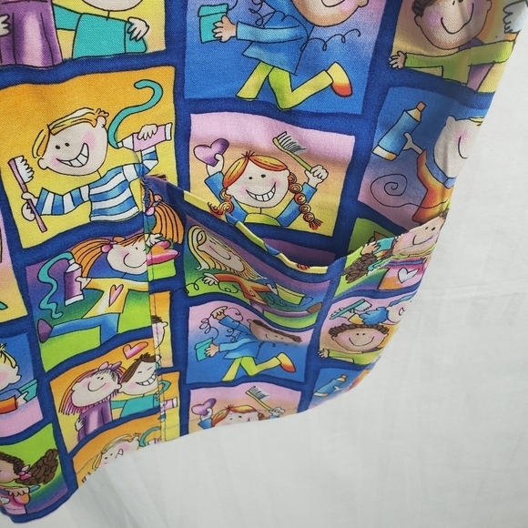 WS Fundamentally Cotton Blue Kid's  Dental Scrub Top Sz L - Picture 4 of 8